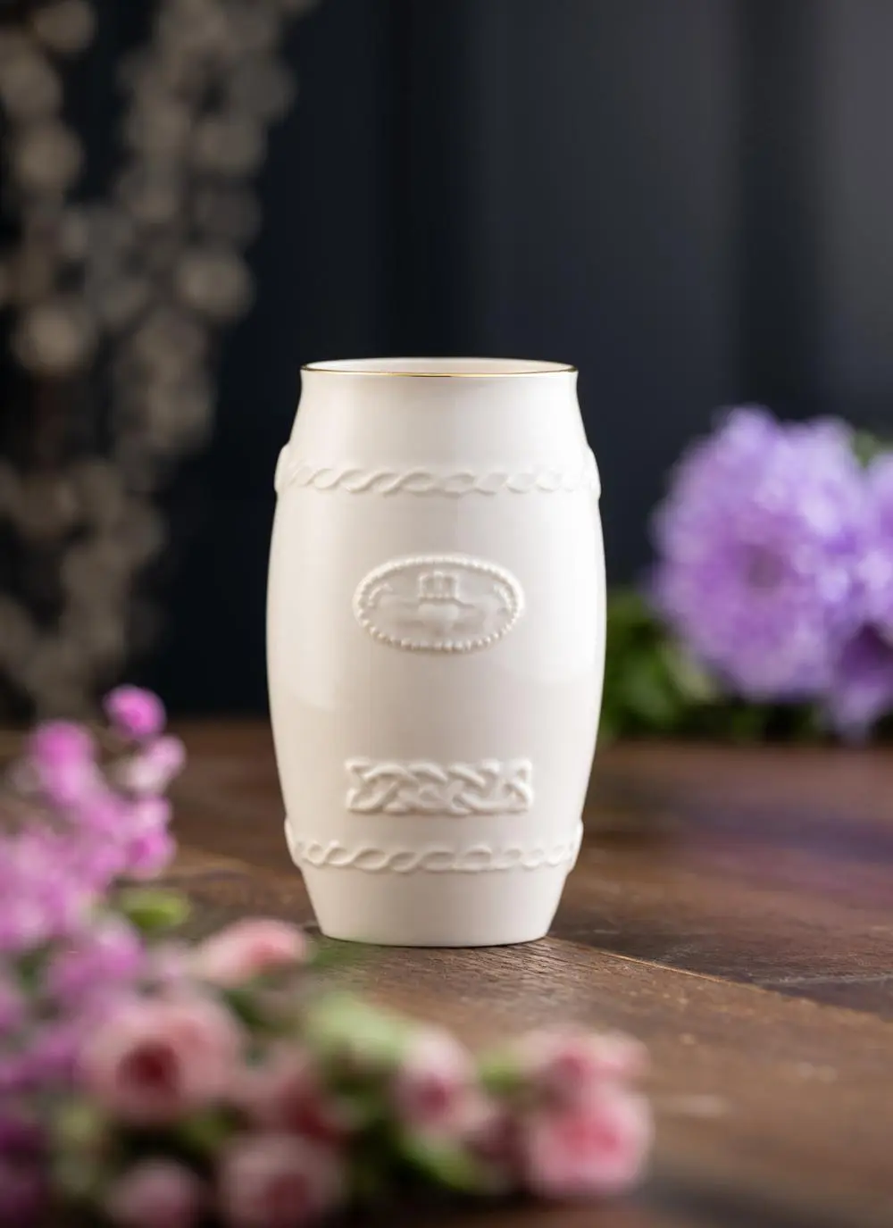 Belleek Hand Painted Claddagh Spill Vase Made in Ireland
